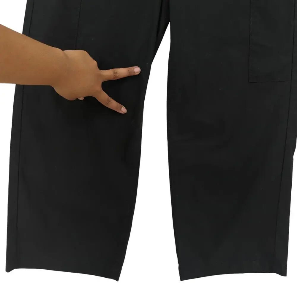 Agolde Women 24 Daria Utility Pants Black Lightweight Straight Leg Cropped Cargo